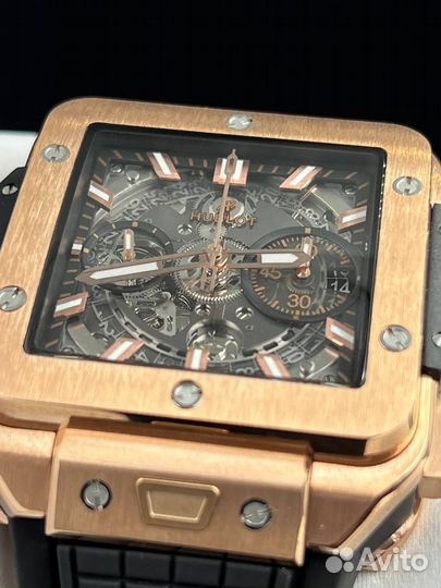 Часы Hublot Square Bang Unico King Gold 42mm