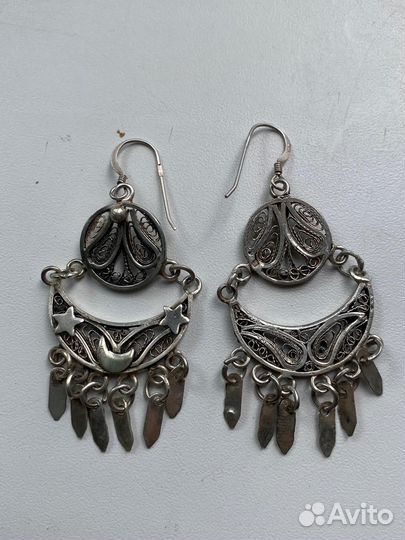 Серебренные серьги 925 пр вес 13,9грм