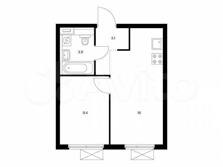 1-к. квартира, 32,4 м², 25/25 эт.