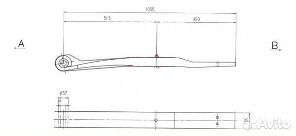 Полурессоры однолистовая schmitz 015156 (б/у)