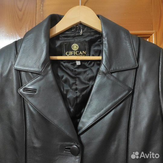 Кожанный плащ/ 44-46 разм