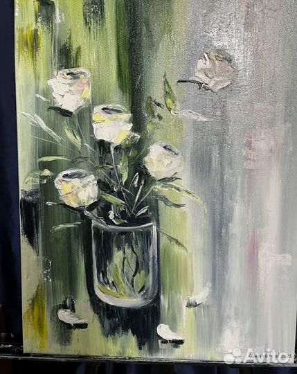 Интерьерная картина Розы ручная работа