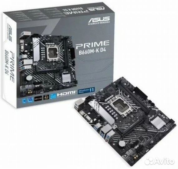 Asus b660m k d4 +i5 12400F+16Gb DDR4 новое обмен