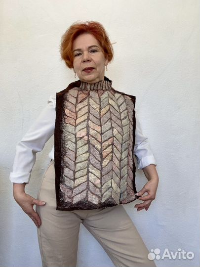 Манишка жилет валяный 