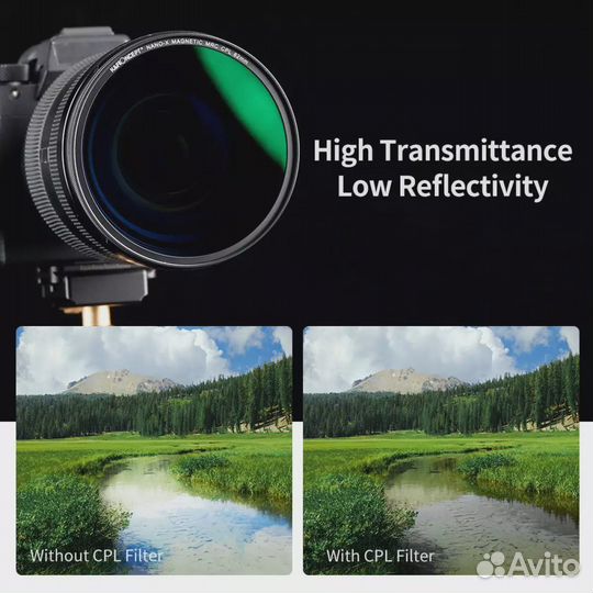 Фильтр магнитный K&F CPL поляризационный 62 мм