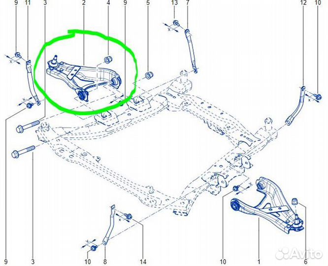 Рычаг подвески передний правый Renault Duster