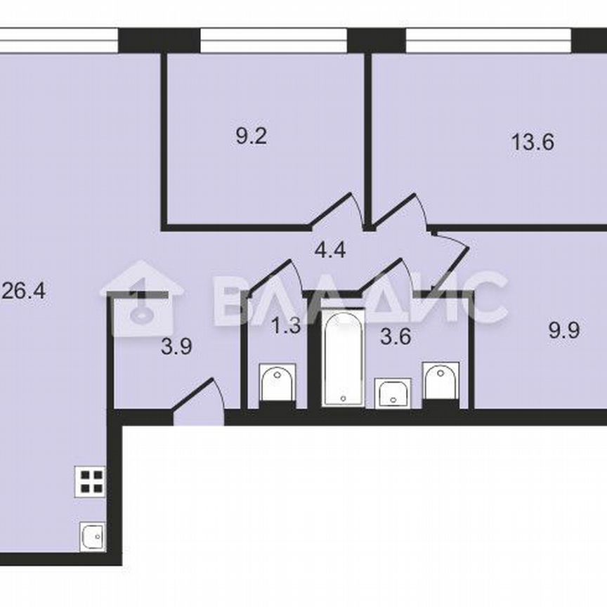 3-к. квартира, 72,2 м², 16/28 эт.