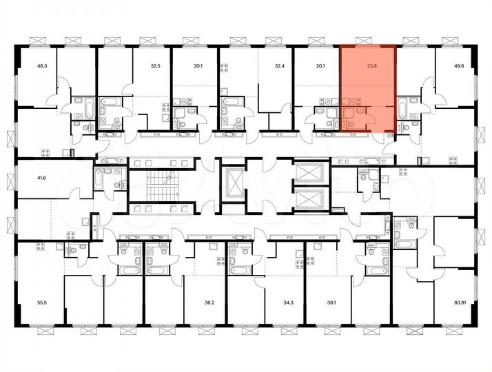 Квартира-студия, 23,8 м², 18/24 эт.