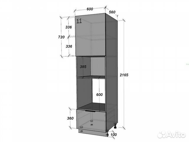 Кухонные шкафчики нижние, модуль пенал 600
