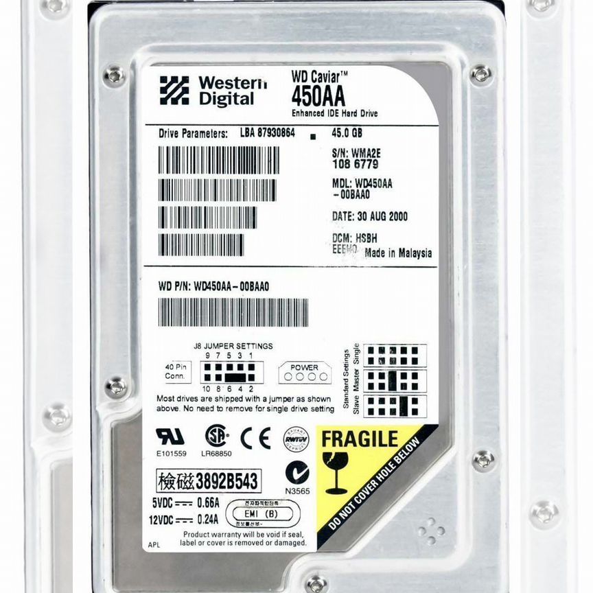 [WD450AA] Жесткий Диск Western Digital 45gb 5400 Ide Wd450aa