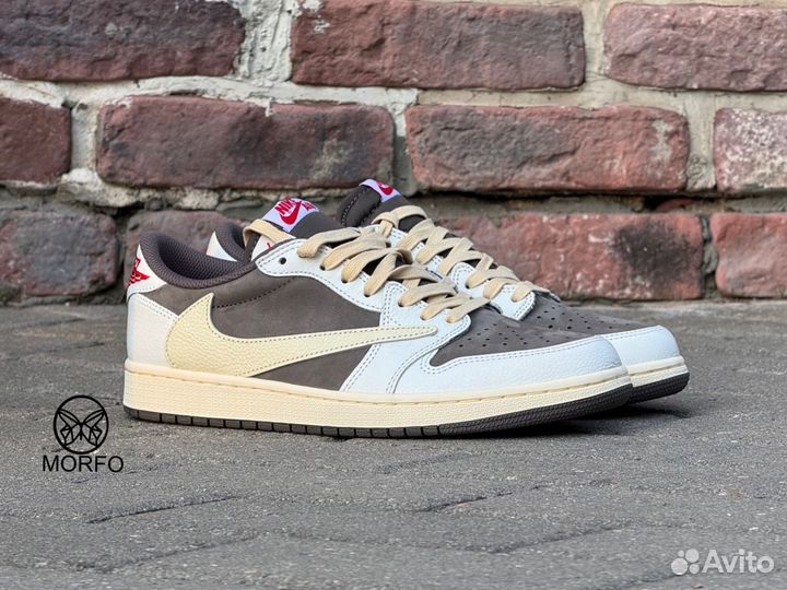 Кроссовки nike air jordan 1 low travis scott mocha