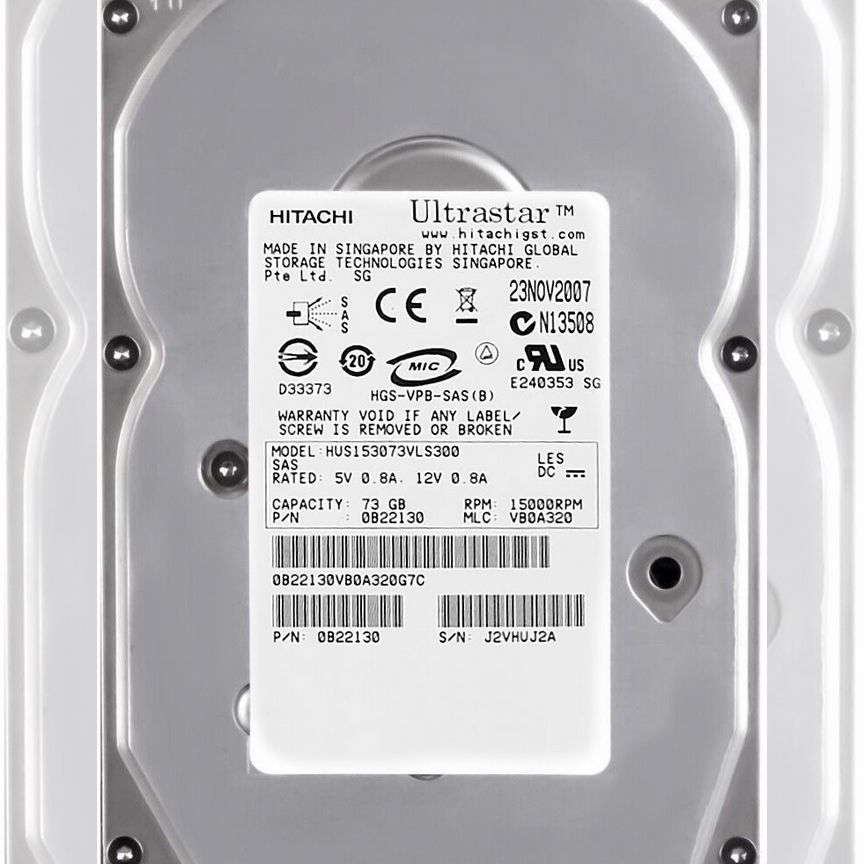 [HUS153073VLS300] Жесткий Диск Hitachi 73gb Sas 3,5 Hus153073vls300