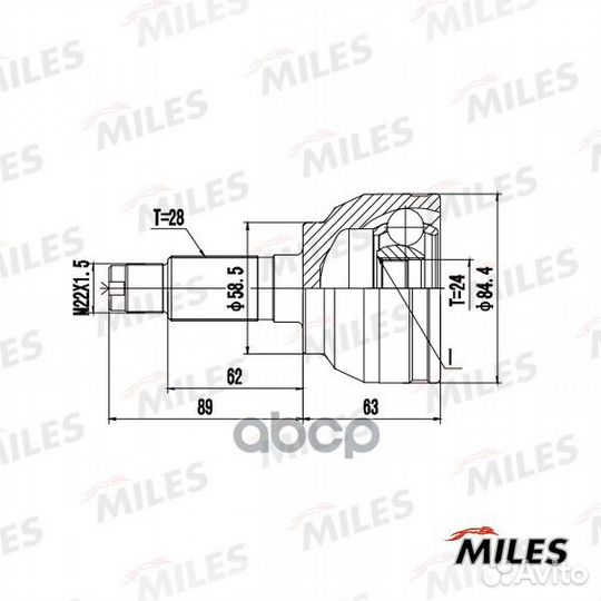 ШРУС mazda 3 03/5 05-10 нар. GA20643 Miles