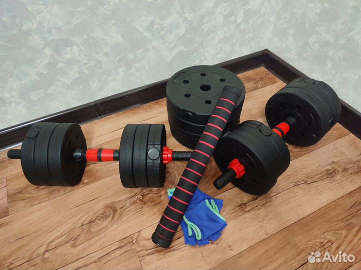 Гантели 40 кг и штанга для дома
