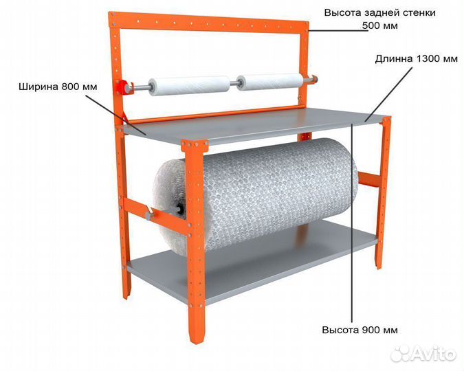 Стол для Склада Упаковочный - М2 1300/800