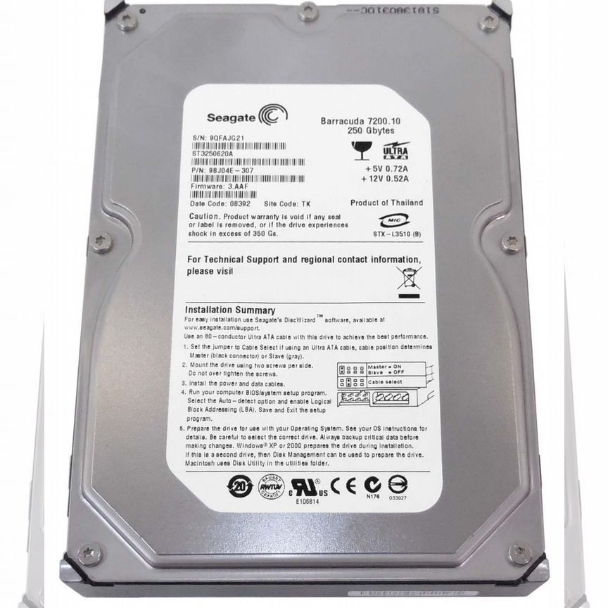 [ST3250620A] Жесткий Диск Seagate 250gb Ide 3.5" St3250620a