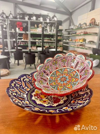 Узбекская посуда и блюда Риштанская керамика