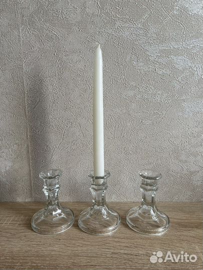 Набор подсвечников из стекла 3шт