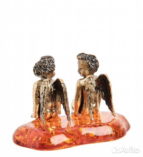 Фигурка Ангелочки (латунь, янтарь) A2087647