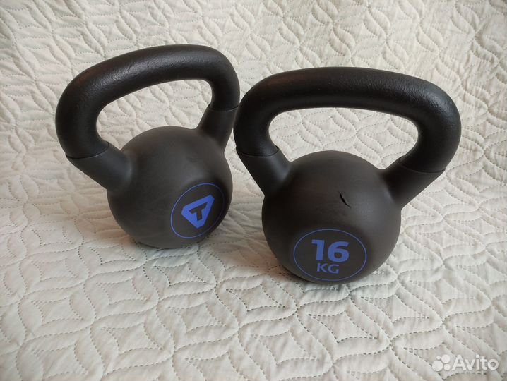 Гиря чугунная обрезиненная Torneo 16 кг (пара)