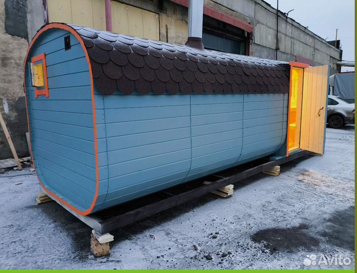 Баня бочка квадро