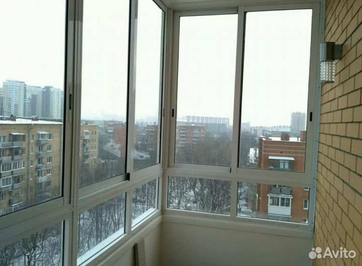 Остекление раздвижное с отделкой