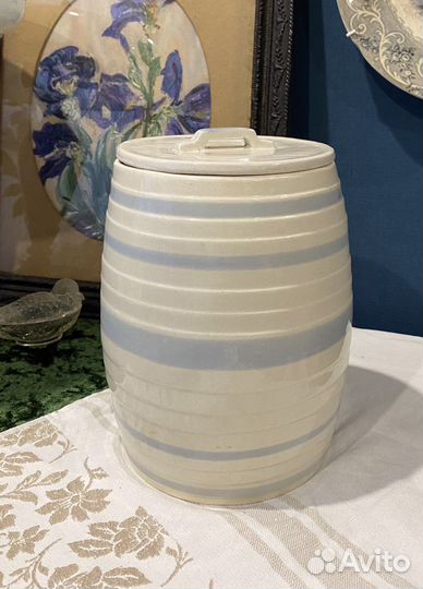 Горшок бочонок керамический фаянс СССР