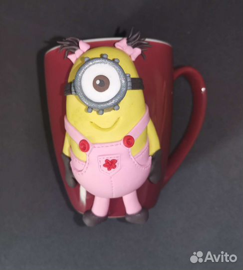 Кружка с декором из полимерной глины