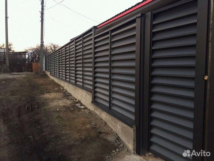Заборы под ключ металлические жалюзи