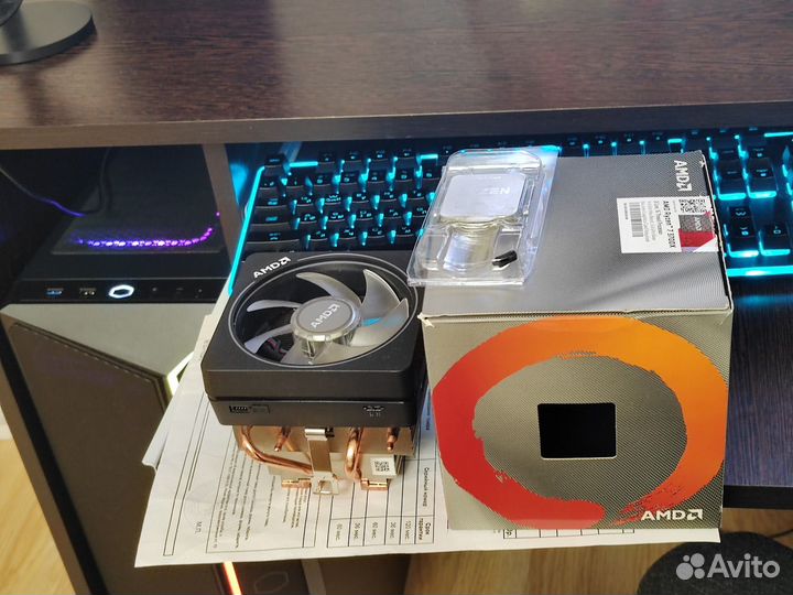 Ryzen 7 3700x BOX, c кулером, коробка, чек