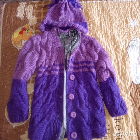 Кофта теплая с шапочкой