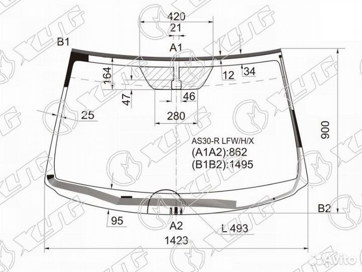 Стекло лобовое Toyota Rav4 ACA33 2azfe