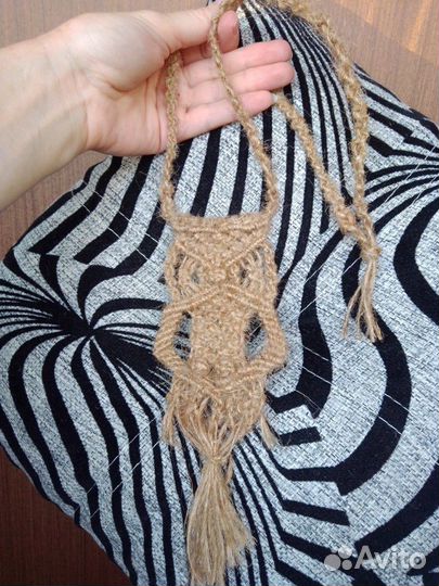 Макраме Сова, кулон или панно