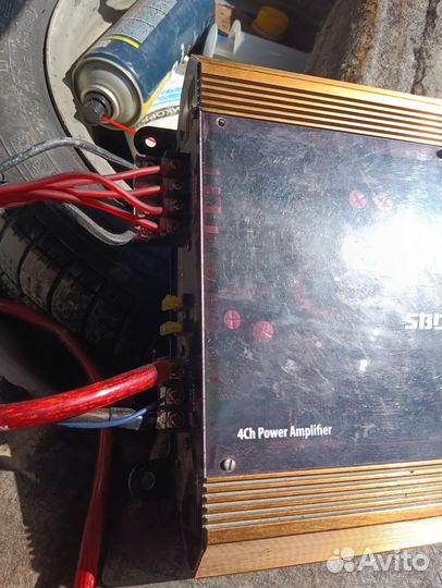 Усилитель с кабелями и сабвуфер без каробки