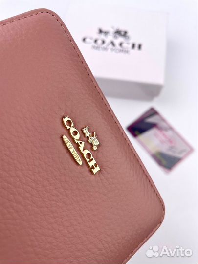 Кошелек женский coach из натуральной кожи 12/9см