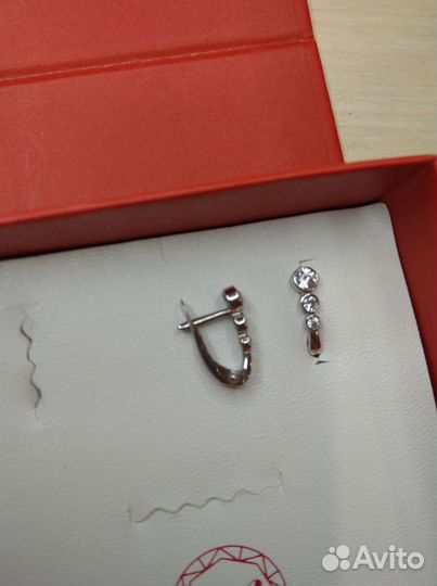 Серьги серебро с фианитами
