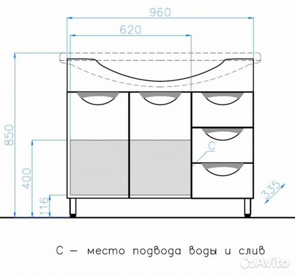 Мебель для ванной Style Line Жасмин 100