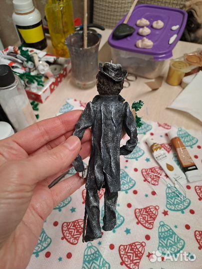 Чехов и Гоголь- елочные игрушки из ваты