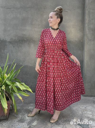 Платье в Бохо стиле, V-вырез