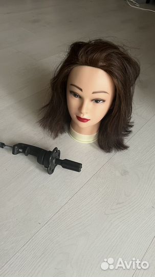 Манекен голова для причесок натуральные волосы