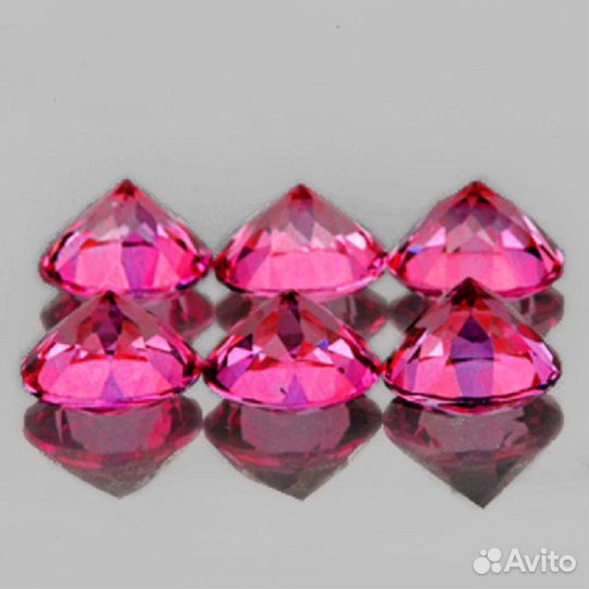 Топаз натуральный 3,81Ct 6шт 5мм VVS Розовый