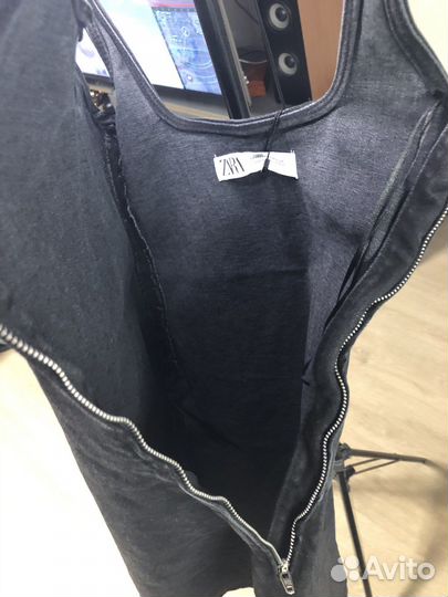 Джинсовое платье zara xs