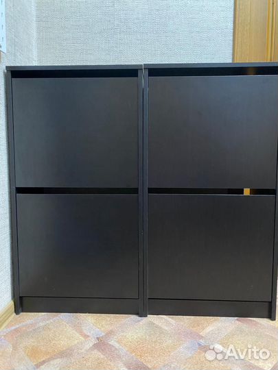 Обувница Икеа Бисса Bissa, тумба для обуви. чёрный