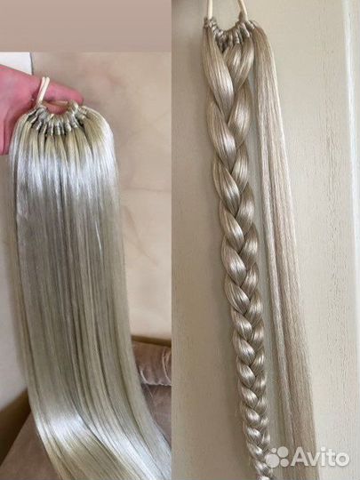 Хвост на резинке, накладной хвост шиньон, коса