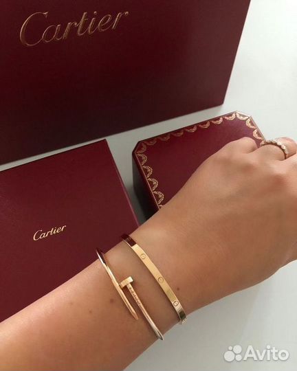 Золотой браслет Cartier love, размер 17.0