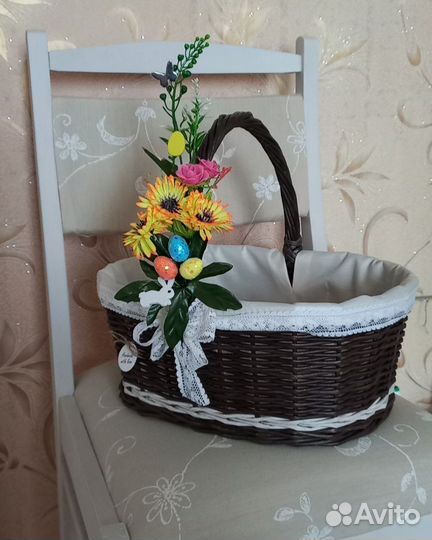 Пасхальная корзинка из эколозы