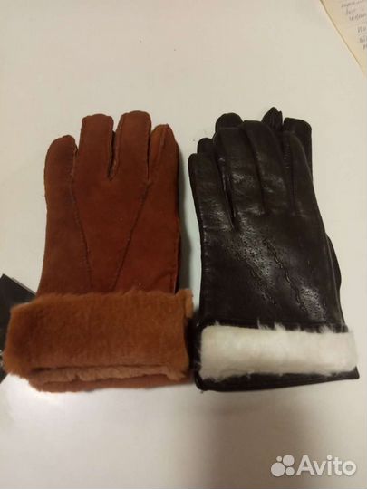 Перчатки женские замш и кожа