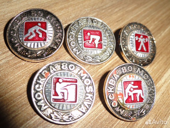 Олимпиада 80 круглые маленькие 5 шт. Спорт