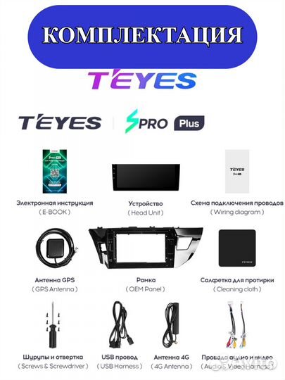 Магнитола Teyes SPro Plus 4/32 Toyota Corolla A