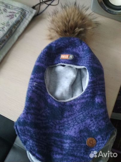 Шапка шлем Nels с натуральным мехом 52